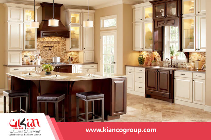 رنگ کابینت برای آشپزخانه کوچک