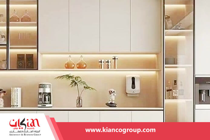 کابینت ویترینی برای آشپزخانه کوچک